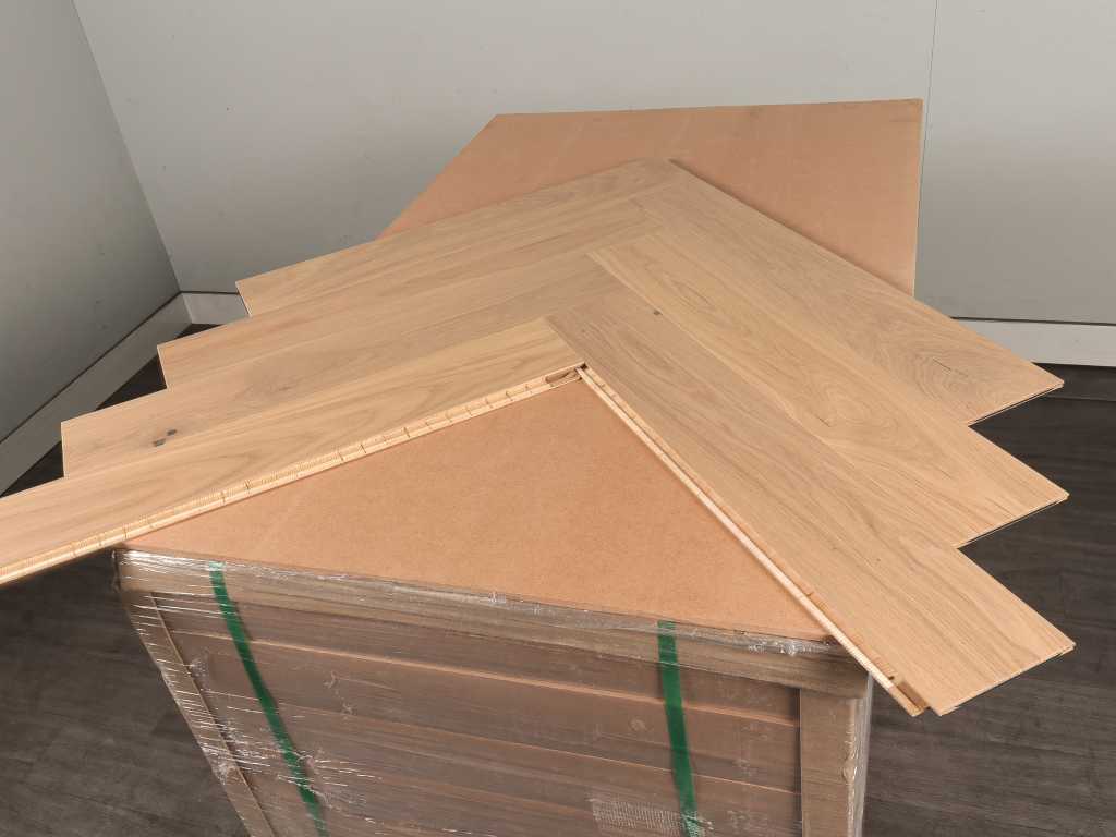 50 m2 Parquet à chevrons en chêne multifrise - 725 x 130 x 14 mm