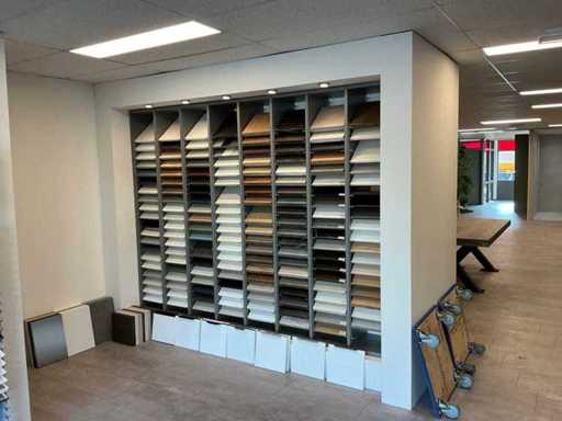 Tile display arrangement with content