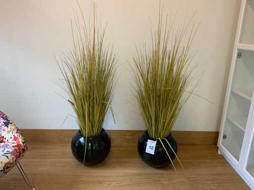 Kunstplant in pot (2x)