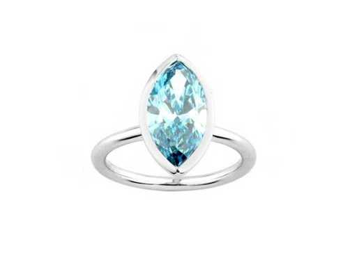 Bague en or blanc de 14 kt avec diamant cultivé en laboratoire de 3,08 ct
