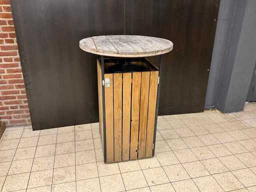 Table mobile debout avec poubelle