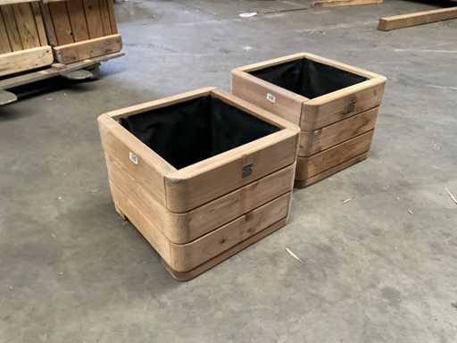 Garlux-Fichtenblumenkasten imprägniert – 40x40x30 cm (2x)