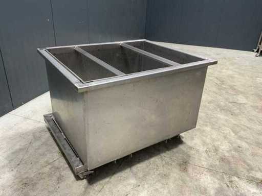 Rvs uitlekbak verrijdbaar