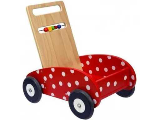 Dushi Blokkenwagen Rood Met Stippen