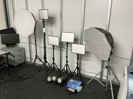 Fotostudio lampen en flitsers