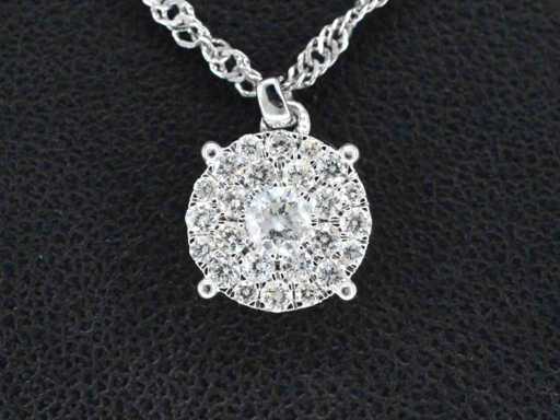 Weißgoldanhänger mit brillant geschliffenem Diamanten