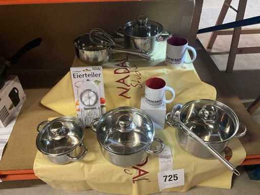 11 Piece Cooking Pot Set + Kitchen Supplies