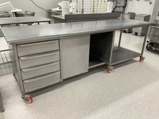 Stainless steel work table