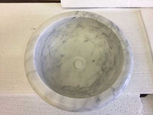 Lavabo in Marmo Pietra Naturale Bianco 40,6x15 cm