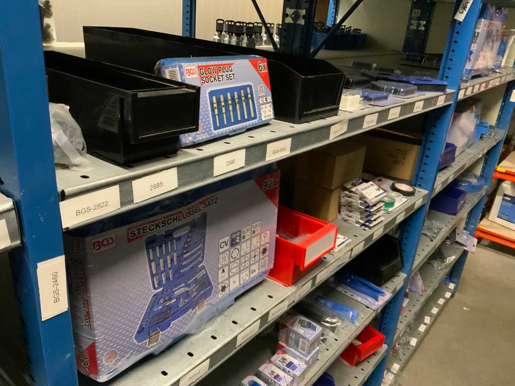 Lotto di utensili manuali BGS nella parte del rack