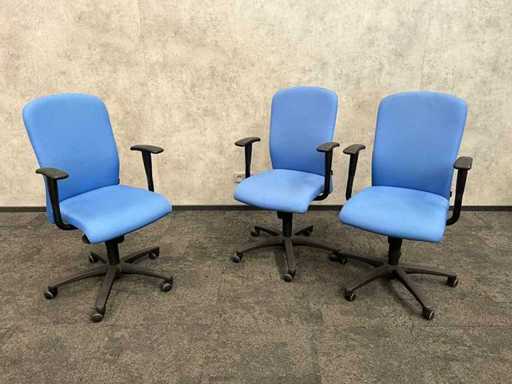 3x Euroseats - bureaustoel - blauw