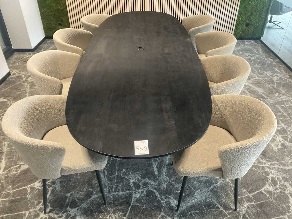 Vergadertafel met 8 stoelen