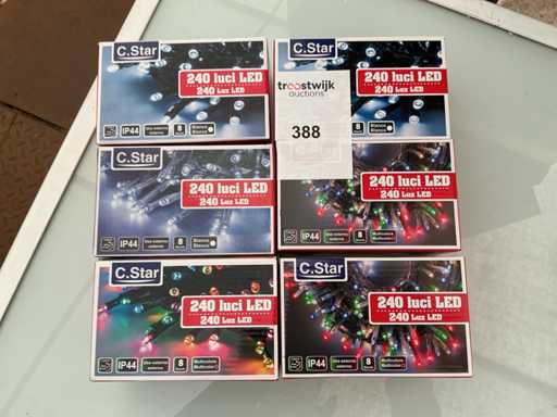 C.Star. Schutzart IP44. Innen- / Außenbereich, Weihnachts-LED-Beleuchtung. (6-fach)