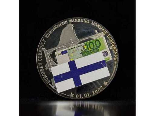 Europa Gemeinschaftswährung Euro Einführung Finnland 01.01.2002 Medaille 40 mm Gratis EU-Versand