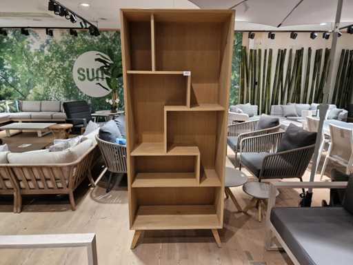 Bibliothèque Sofia en chêne Castle-Line 86 x 40 x H206cm Ouverte - Gris rustique