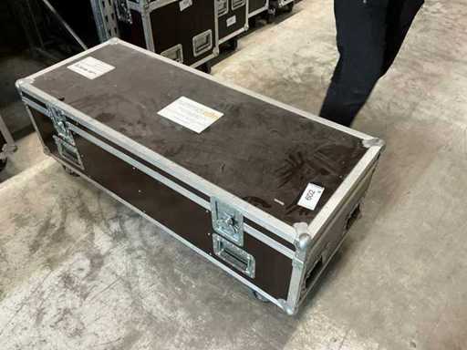 Valigetta da trasporto con 4 ruote girevoli e coperchio incernierato, all'interno imbottito