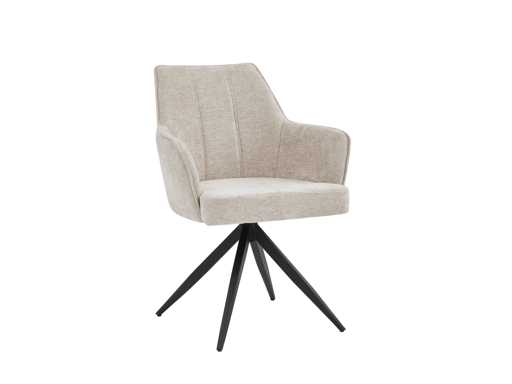 Colenis - Sophie Dining Chair - Set of 4 - Beige - Chenille Fabric - With armrest