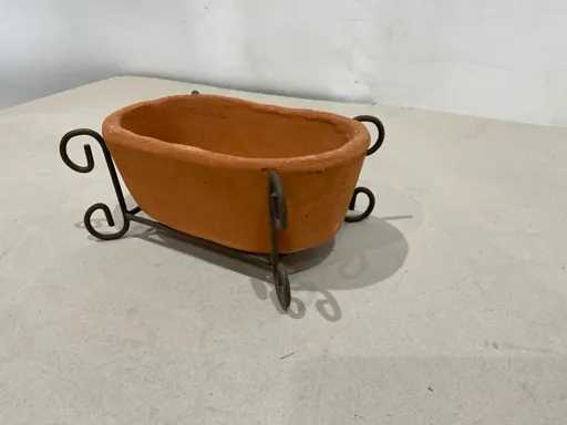 Terracotta schaal in houder (11x)