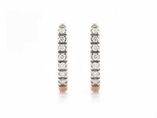 18 KT Pink gold Earring With Natural Diamond