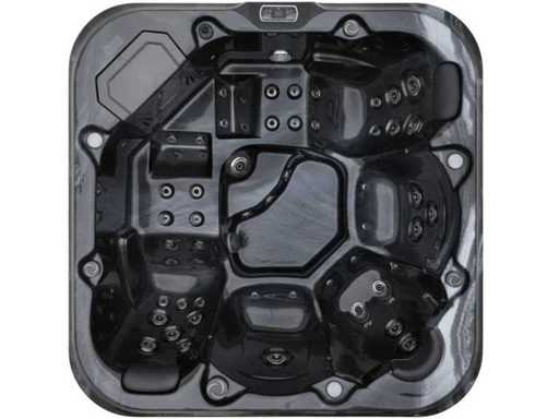 Mawialux 5-Personen-Outdoor-Spa – schwarze Innenbadewanne