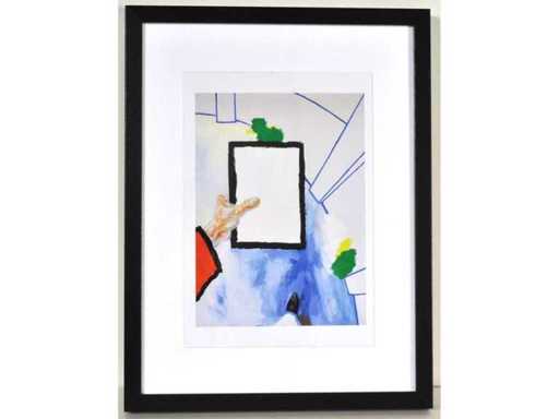 Roger Raveel - Pe jos cu o foaie de desen - offset