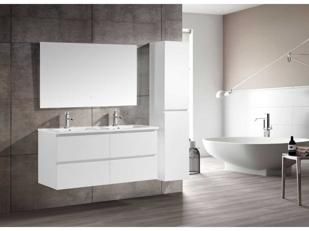 1 x 120cm bathroom furniture set MDF - Color: Matt white