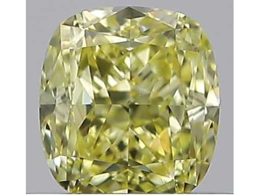 Fancy yellow cushion shape diamond 0,40 carat certificat GIA