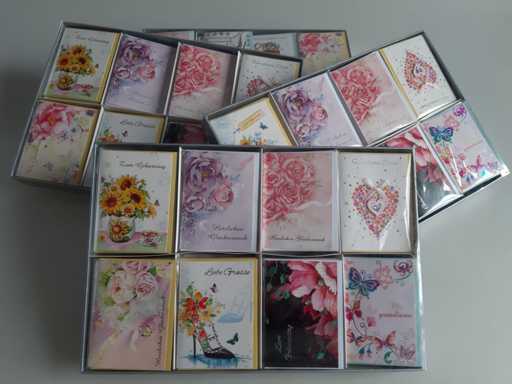 * NUOVO * Biglietti d'auguri, biglietti piegati, biglietti di compleanno (2480 pezzi)