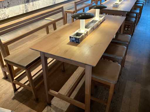 Huts - Bar table with bench and 3 stools