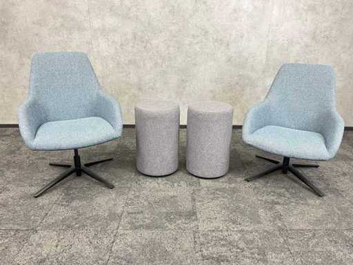 Markant - loungeset blauw/ grijs - ongebruikt