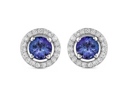Luxus-Ohrring aus natürlichem Tansanit-AAA+ 2,67 Karat in 18-karat-Weißgold