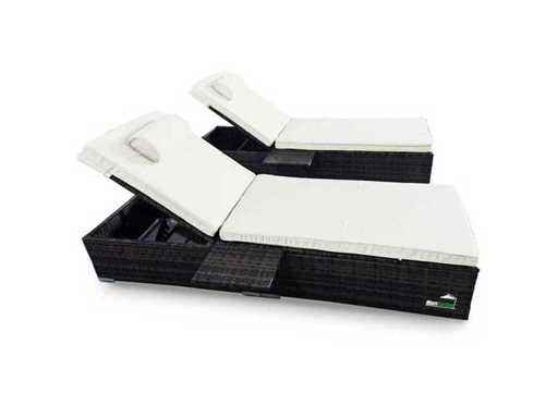 MaxxGarden 88562 Adjustable Lounger - Rattan Sunbed 2 pieces