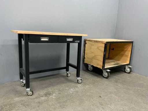 Masa de lucru HBM (2x) 122x51x98 cm și 105x71x86 cm