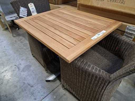 Gardini - Teak Tuintafel Volvic 70 x 80cm met Alu Antraciet Onderstel
