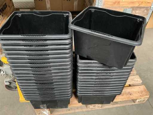 Plastikowe pudełko Stack & Go, czarne 24 litry (33x)