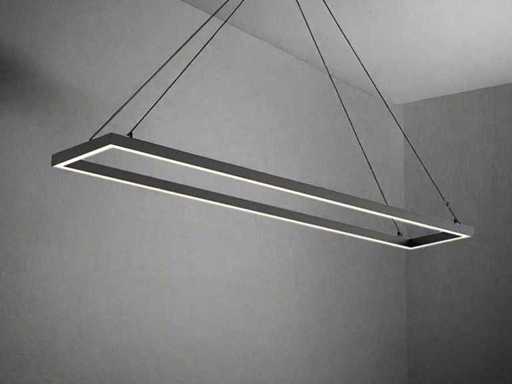 2 x Quattro Square 80x40 cm lampada sospeso nera