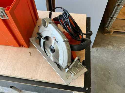 Sierra circular BTI 220V BTI KS 66/45 en muy buen estado en caja de plástico naranja Módulo Systra