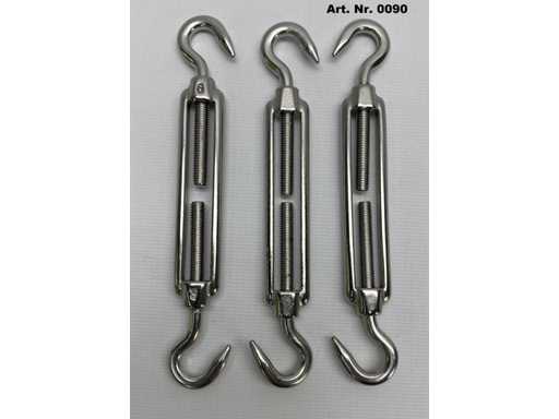 *NUOVI* Tenditori di involucro, ganci e occhi, tendici in acciaio inox, cantoni, dispositivi di serratura, articoli in metallo (500 pezzi).