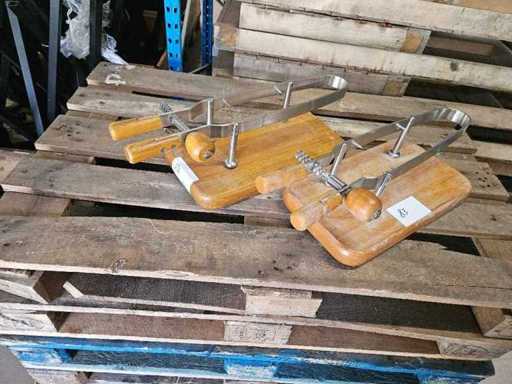 2x Ham clamp en acier inoxydable/bois
