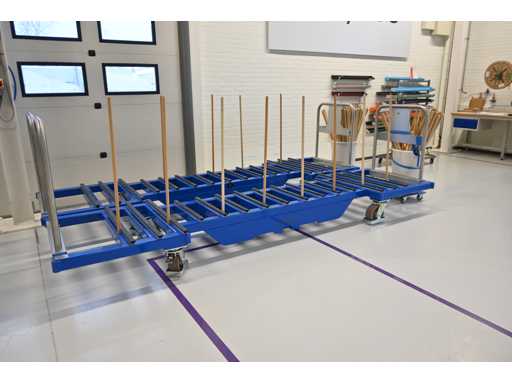 Carrello per il trasporto del vetro Knoll Feinmechanik, inclusi portabicchieri