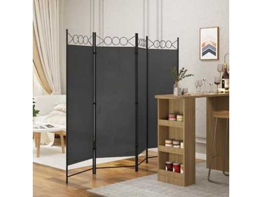 Opvouwbare kamerverdeler, 4 scheidingspanelen (223 x 172 cm)