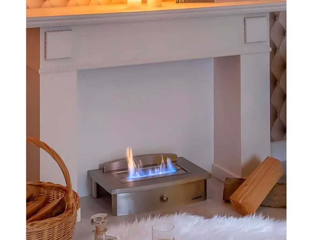 Fireplace insert TARENT | Bio-Ethanol Decorative Fire | Stainless Steel Housing | angular