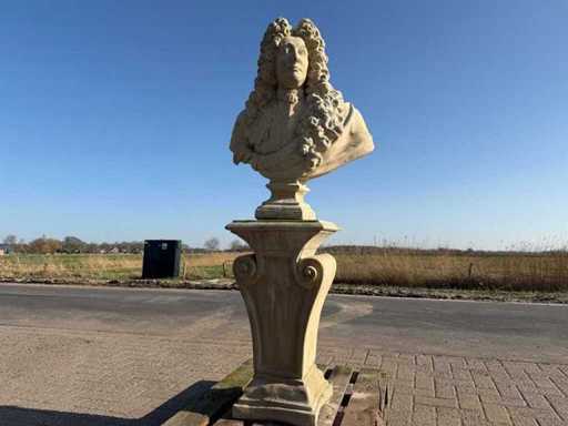 Busto di Luigi XIV con piedistallo