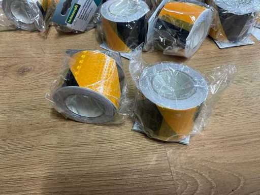 Technocraft 5m x 50mm schwarz-gelbes reflektierendes Tape (20x)