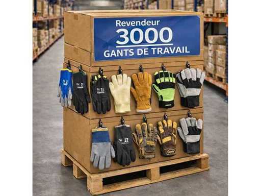 Palette de 3000 paires gants de travail neuf mélange de taille et de modèle