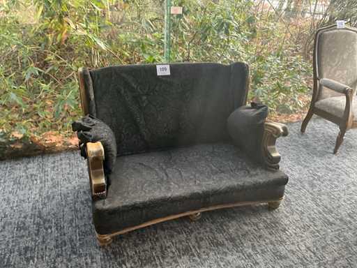 Houten lage 2-zits zetel