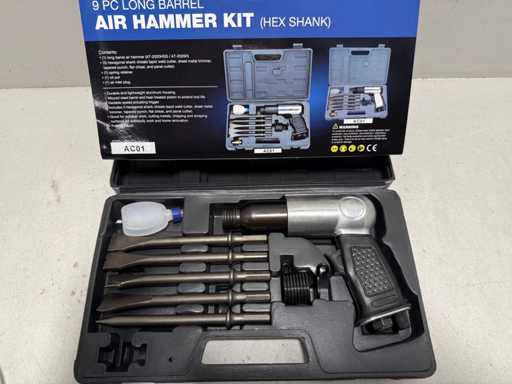 Weber Tools Pneumatische Beitelhamer 9 delig in koffer