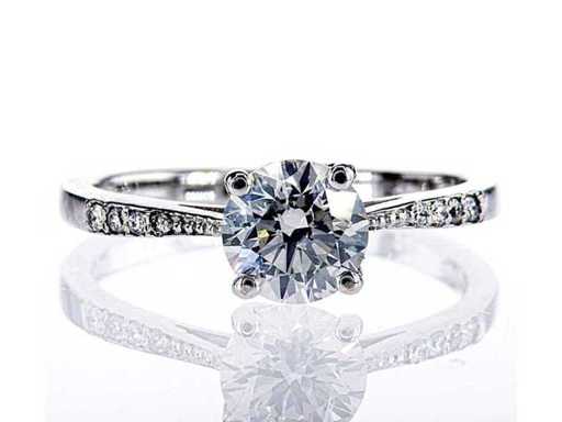 Luxury Ring Natural Diamond 1.16 carat in 18k white gold
