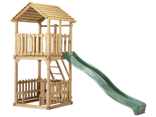 Hillhout playset with slide "Action" - 127x127x310 cm