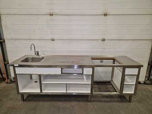 Werkbank - wastafel - buitenkeuken - 250 cm